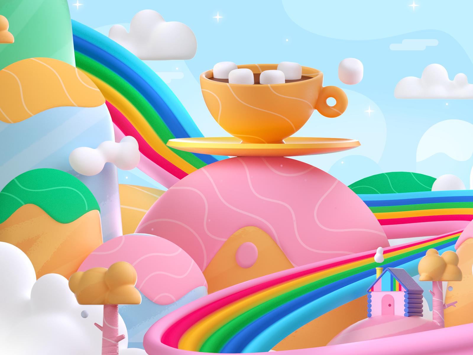 Rainbow Coffee by Mattey on Dribbble