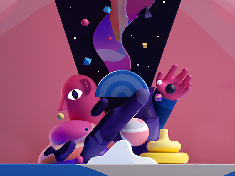 2 invites graphic colors design illustration letter 36days shape 3d 2d