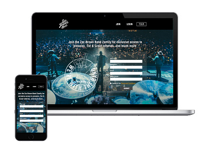 Zac Brown Band Splash Page entertainment livenation mockups music ui ux visual design