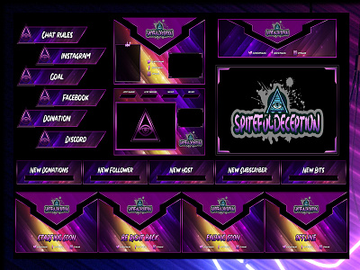Twitch Overlay full Package facecam mascot design overlay streamer streamer twitch twitch.tv
