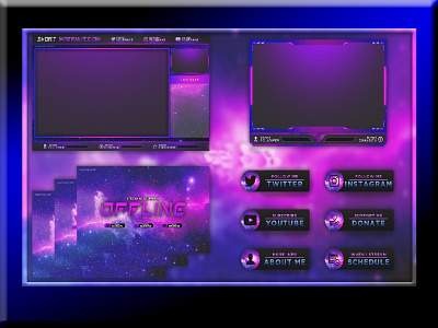 Streamer Twitch Overlay Preview branding design facecam logo logotwitch overlary streamer streamertwitch twitch youtube budge