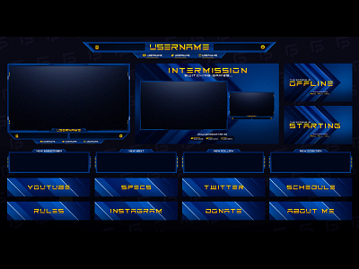 Twitch Overlay full Package design facecam illustration logo moscotlogo mtwitch overlary streamer twitch ui