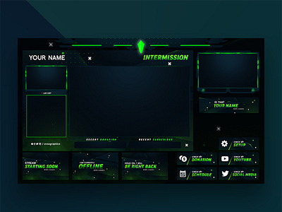 Free Twitch Overlay for Streamer design f.i shamim ahmed facecam illustration logo mtwitch overlary streamer twitch ui