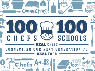 100 Chefs 100 Schools Poster Logo 100 chefs 100 schools chefs logo poster schools