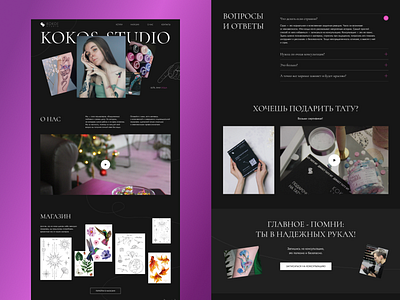 Tattoo Studio Website design interface landing page tattoo ui user interface ux web web design website