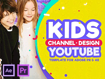 Kids YouTube Channel Design | After Effects Template animation bloger cartoon children design youtube kids opener premiere pro promo template after effects vlog youtube channel