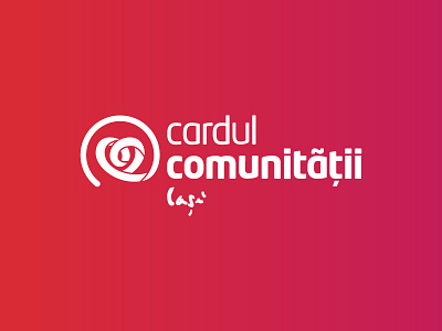 Iasi Communities Card | Logo card community gradient heart logo red ribbon