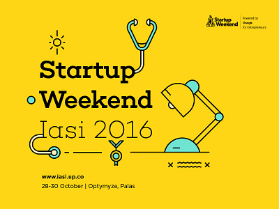 Startup Weekend Iasi 2016 event iasi illustration line medal outline startup weekend yellow