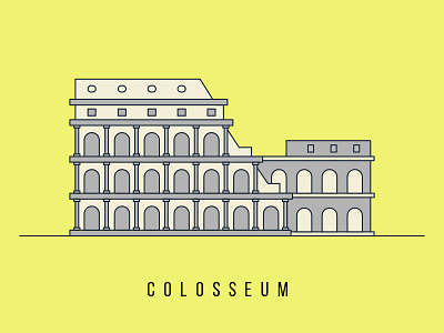 Colosseum Illustration colosseum illustration outline rome stroke yellow