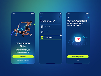 Fitify – Onboarding Visual Update air branding design system fitness app identity light mobile mobile app mobile ui native plane typography workout