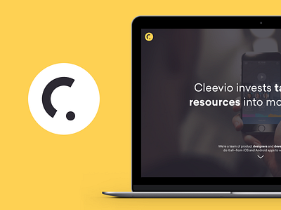 Cleevio Case Study app brand branding identity logo mobile swipe touch typography website yellow