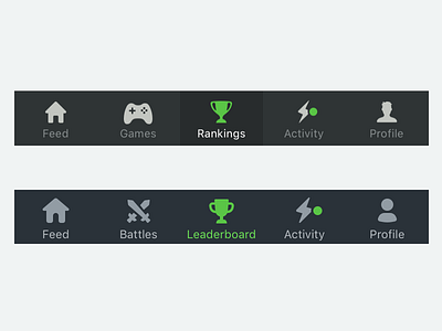 GAMEE Tab Bar accessibility design system icons ios ui ux