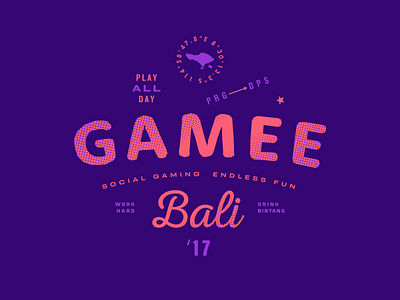 GAMEE Bali 2017 adventure lettering sign trip tshirt typography