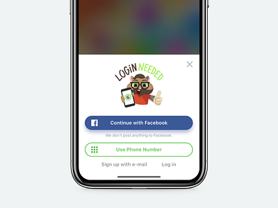 GAMEE – Login Prompt app flow ios iphone x signup social network