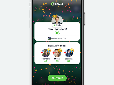 New Highscore! app game hiearchy icons layout network social typography ui ux
