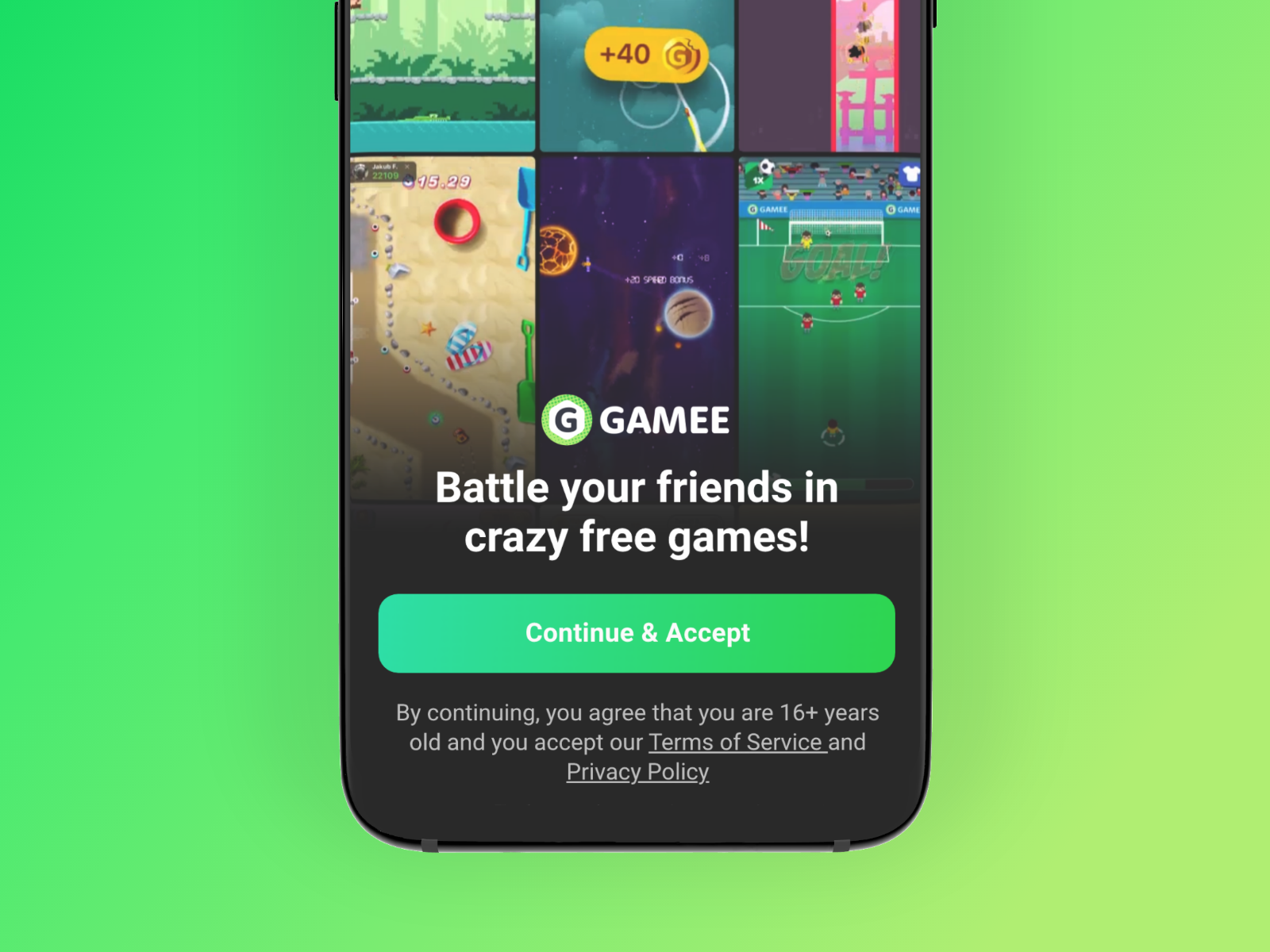 First launch screen in GAMEE by Jakub Foglar on Dribbble