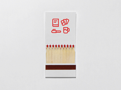 Branding snippet brand cards cup icons identity matches minimalistic notebook pen simple white