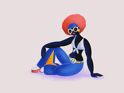 Disco afrohair character disco glasses illustration procreate star