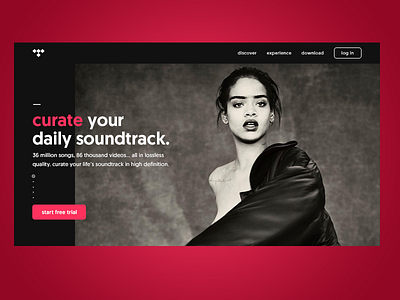 #dailyui 003 Landing Page dailyui landing music streaming tidal