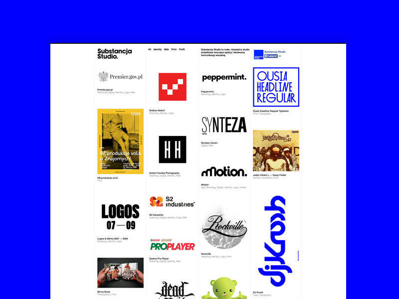 New Substudio.pl logo typography logotype lettering portfolio homepage substudio substance substancja grid minimal helvetica