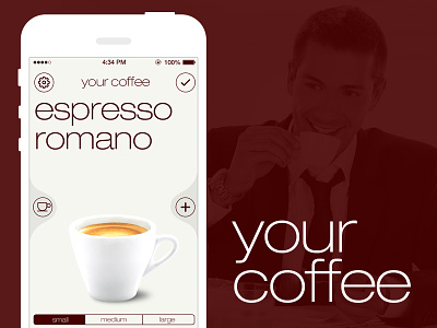 Your Coffee app coffee design flat helvetica interface ios minimal substancja ui ux