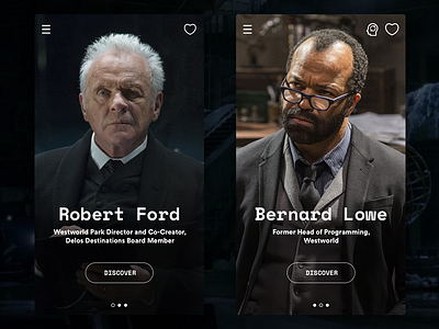Discover Westworld Concept app clean concept play simple sketch substance typo ui user ux westworld