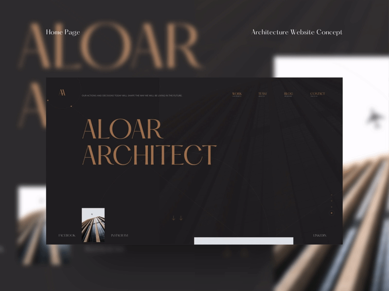 Architecture Website Concept architecture website concept branding design digital design squarespcae ui uiux vector webflow website