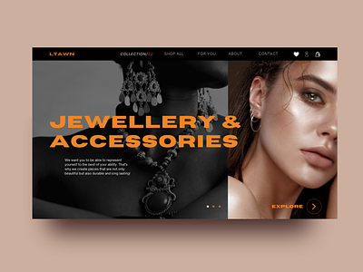 Jewellery & Accessories - Website Concept adobexd branding design digital design ecostore website ewellery accessories modern web ui uiux ux web deisn webflow website xd