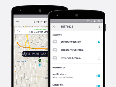 Uber Android Rider App on Lollipop