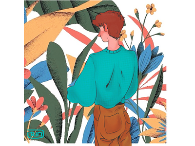 Flowers of the meadow. artwork backprofile character character design colors illustration non binary plants