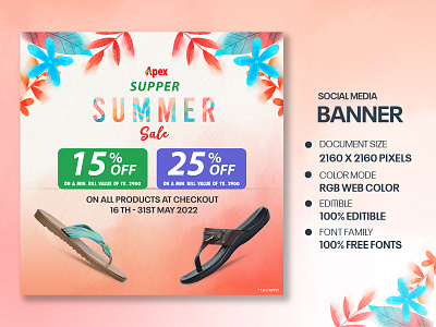 Apex Summer Sale - Social Media Banner Template apex branding design graphic design illustration logo social media banner social media post design story design