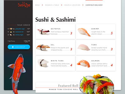 Sushi2Go — Carryout Menu Page