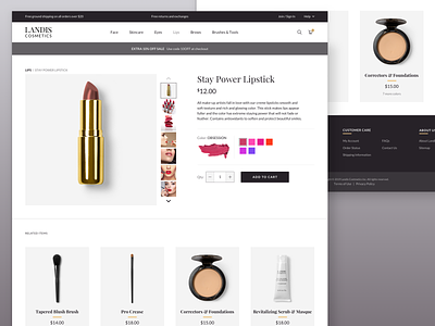 Cosmetics E-Commerce - Product Page cosmetics ecommerce minimalist storefront ui ux