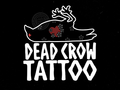 Dead crow tattoo studio logo illustration logo retro studio tattoo vintage