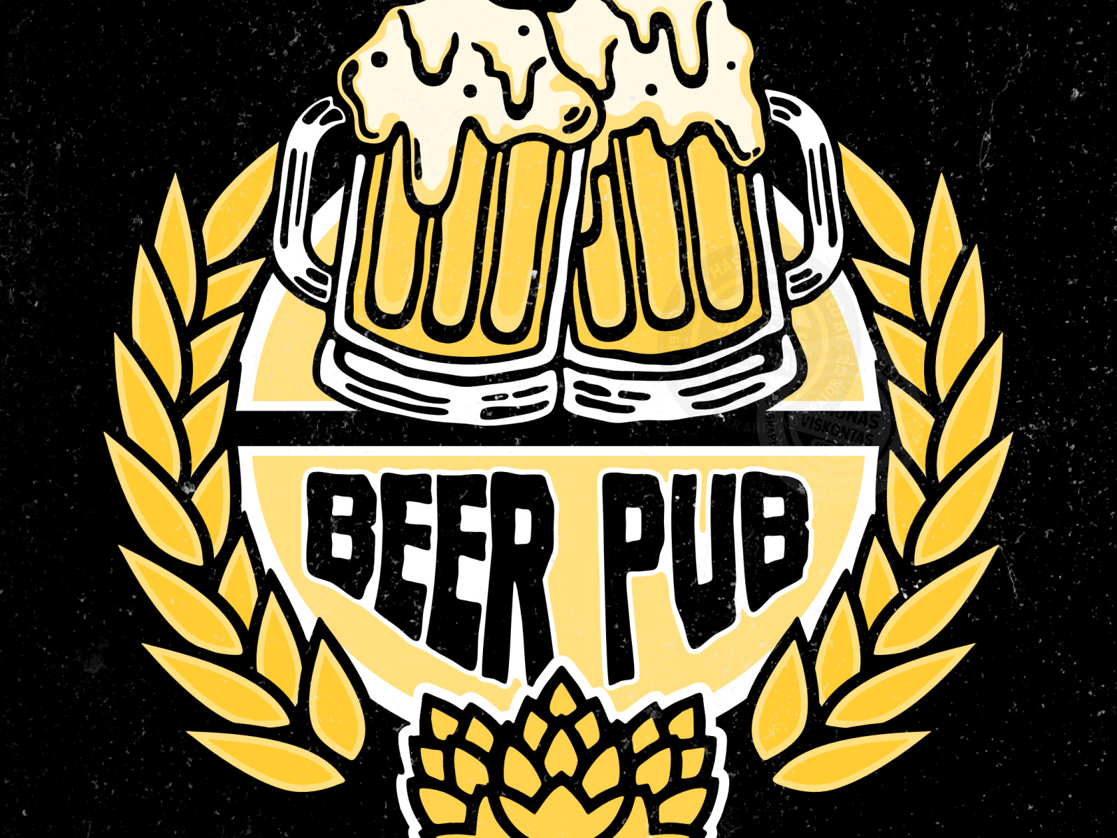 Non-alcoholic beer pub logo by Simonas Viskontas on Dribbble