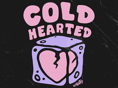 Cold Hearted cartoon illustration retro vintage