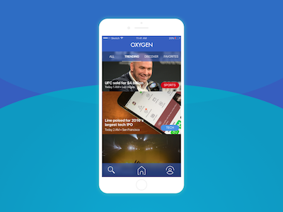 Concept Newsfeed App | Oxygen