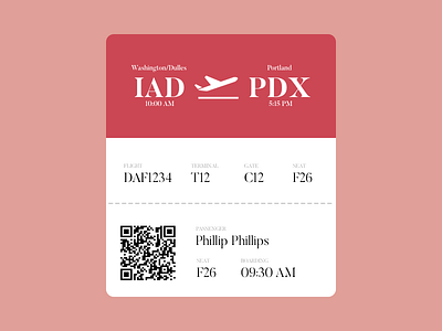 Daily UI Day 24 - Boarding Pass 024 boarding dailyui day24 pass ui ux