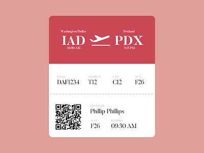 Daily UI Day 24 - Boarding Pass