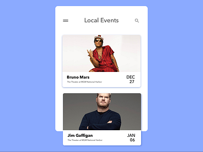 Daily UI Day 70 - Event Listing 070 dailyui day70 event listing ui ux