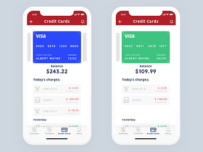 Bank App - Credit Card Screen