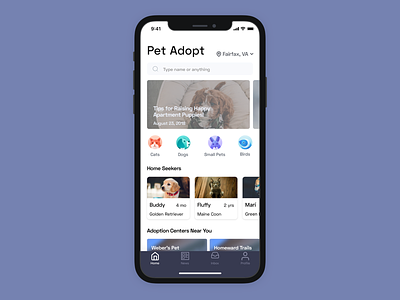 Pet Adoption App app artiom dashinsky concept exercise ios iphone productdesign ux ux ui x
