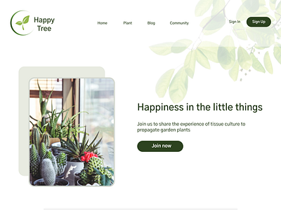 Happy Tree design graphic design landing page plant