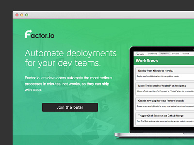 Factor.io arrows automation black blue flat green grey laptop mac overlay retina startup