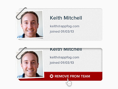 Appfog Teams alert delete depth hover icon paperclip photo polaroid red remove rollover shadow teams