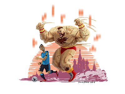 See you in Russia! football illustration russia uruguay