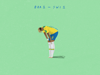 Brazil vs Switzerland football illustration