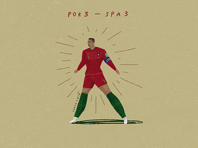 Portugal vs Spain football illustration