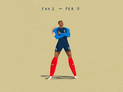 France vs Peru football illustration