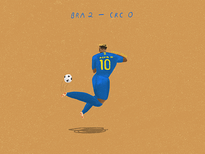 Brazil vs Costa Rica football illustration